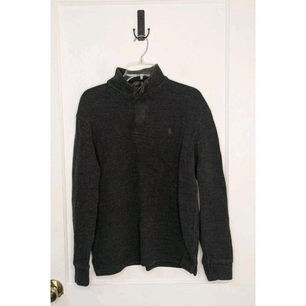 Ralph Lauren Polo Pony 1/4 Zip Button Pullover Sweater Size Medium 100% Cotton